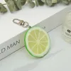 Creative Cartoon Simulated Lemon Slices Model Geometric Keychain for Women Girls Fruit Series Car Bag Accessories Key Ring