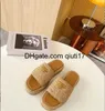 2023 berühmte Marke Strand Hausschuhe Klassische Flache Ferse Sommer Designer Mode Flops Leder Dame Slides Frauen Schuhe Hotel Bad Damen sexy Sandalenqiuti17