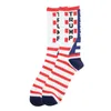 Trump 2024 Çorap Partisi Başkan Maga Trump Mektubu Çorap Çizgili Yıldızlar ABD Bayrağı Spor Çorapları