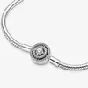 Bracelet à breloques double halo étincelant pour Pandora 925 Sterling Silver Snake Chain Bracelets bijoux de créateur pour femmes Bracelet en cristal de diamant avec boîte d'origine