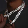 100% PASS DIAMOND TESTER 15mm Moissanite Iced Out Cuban Link Chain Luxury 925 Sterling Silver Lab Grown Gemstone Neck 1pyx