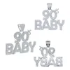 Choker High Quality Micro Pave 5A Cubic Zirconia CZ Letter 90'S BABY Hip Hop Men Pendant Necklace