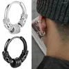 Boucles d'oreilles à tige 8 paires en acier inoxydable Huggie Hoop pour hommes femmes hypoallergénique Punk Hip Hop Vintage ensemble de plumes