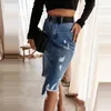 スカート女性の夏の短いジーンズポケットデニムスカートファッションベアーブルレディースジュペスG220605
