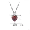 Pendentif Colliers Diamant Cuivre Sier Chaînes Rouge Amour Coeur Collier Femmes Anniversaire Mariage Bijoux De Mode Will Et Sandy Drop Deli Dhwyw