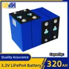 Grade A 3.2V Lifepo4 320Ah Battery Lithium Iron Phosphate Rechargeable Batteri DIY Cells Pack 48V For Boat RV EV Vans Golf Carts