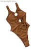 Dames Badmode Badmode 2023 Nieuw Eendelig Badpak Vrouwen Effen Geribbeld Uitgehold Monokini Sexy Hoge Uitgesneden String Badpak Vrouwelijke Strandkleding T230606