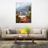 Импрессионистская ручная ландшафт Canvas Art Cypress Vista Serene Country Country Artwork Decor