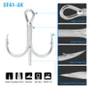 Ami da pesca ST413X 20pcslot Colore bianco Treble Hook ad alta resistenza 2 # 4 # 6 # 8 # 10 # HighCarbon Steel Saltwater 230606