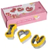 Bakvormen 3 stks/set Cake Tool Plunger Plastic Gebak Decoreren Stempel Biscuit Schimmel Liefde Hart Valentijnsdag 3D Cookie cutter