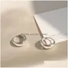 Stud Sier Circle Arc Earrings Trendy Retro Simple Sexy Exquisite Couple Valentines Day Gift Drop Delivery Jewelry Dhczg