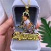 Pendant Necklaces Custom Name Picture Necklace for Kids Personalized Acrylic Pendent Necklace Custome Memory Jewelry for Women Christmas Gift 230605