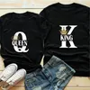 Men's T Shirts Crown Print Couple Shirt Lovers Short Sleeve O-neck Summer Casual Fashion Women Men Tee Tops Clothes