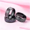 Рандные кольца углеродное волокно кольцо черное свадьба из нержавеющей стали Обещание обручальные мужчины женщины и песчаные модные украшения подарка Del dhrbd
