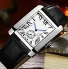 Andra klockor Fashion Lovers Wristwatch för Womenmen Square Luxury Ladies Watches Casual Watch Brand Black Leather Roman Dial Relogio Armband D J230606