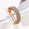 Hair Clips Barrettes Glisten Crystal Clip Bun Headdress Gold Sier Hairpin For Women Children Fashion Jewelry Will And Sandy Drop D Dhekr