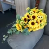 Decorative Flowers Sunflower Waterfall Wedding Bridal Bouquet Bridesmaid Hand Tied Artificial Flower Festive Party Home Christmas Supplies