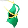 Fato de banho feminino VOARYISA Fato de banho feminino One Piece bandeira caribenha Rasta modelador corporal Monokini Fato de banho T230606