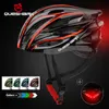 Cascos de ciclismo QUESHARK Hombres Mujeres Casco ultraligero Led Luz trasera MTB Bicicleta de carretera Bicicleta Motocicleta Montar Ventilado Gorra de seguridad 230605