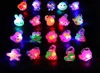 Other Event Party Supplies 50pcs Led Light Up Rings Birthday Favor Glowing Cartoon Animal Flower Heart Diamond Pattern Open Ring Flash Halloween XMAS Decor 230605