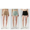 lu Short de sport à imprimé léopard avec cordon de serrage pour femmes Short de yoga à trois points pour femmes Pantalon de cyclisme respirant à séchage rapide