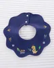 Bibs Burp Cloths Хлопковая водонепроницаемая мода круглая шея детская ткань 360 градусов цветочного нагрудника G220605