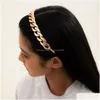 Stirnbänder Ccb Kettenband Stirnband Einfache Gold Haarbänder Hoop Verschluss Für Frauen Mädchen Modeschmuck Will Und Sandy Drop Lieferung Haar Dhvts