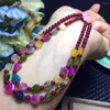 Kettingen Natuurlijke Drie Kleur Waterdruppel Kralen Ketting Sieraden Mode Accessoires Handgesneden Vrouw Geluk Amulet Trui Keten