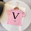 T-shirt a maniche corte primavera-estate per ragazzi e ragazze 2023 con stampa di lettere Edizione coreana Abbigliamento Top Marchio di moda per bambini piccoli e medi Casual