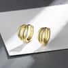 Hoopörhängen 2023 Trend Gold Hoops for Women's Jewelry Fashion Hollow Silver 925 Sterling Earring Female Piercing Accessories Charms