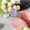 Band Rings Luxury Cross Design Womens Ring Fashion Versatile Female Accessories Bling Crystal Cz Wedding Eternity Drop Delivery Jewel Dhm4P