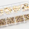 Nail Art Decorations 920Pcs Champagne Rhinestones for Nails Gold Bling Jewelry Flat Back Mixed Sizes GoldDiamond Gem Stone 230606