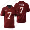 coe1 2022 New NCAA Virginia Tech Hokies Football Jersey 7 Michael Vick College Taille Jeune Adulte Rouge