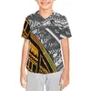 Camisas casuais masculinas Tribais da Polinésia Pohnpei Totem Tatuagens MOQ 1pcs Cada Camisa de Equipe Personalizada Top Jersey Meninos Beisebol Praia Festa Tee