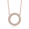 Kedjor Rose Gold Hearts Pendant Halsband passar för pärlor Charms Diy Chain Fashion Female Sterling Silver Jewelry