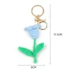 Handgemaakte Gebreide Sleutelhanger Sleutelhanger Voor Vrouwen Mode Gehaakte Zoete Bloem Tas Hangers Auto Sleutelhanger Charms Gift