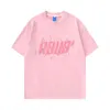 女性のヘビースエードアメリカンレトロレターエリングリー半袖Tシャツの夏の夏のインスハルクスタイルカップルトップ女性服230606