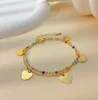 Bracelet en acier inoxydable pour femme, bijoux d'amour, goutte de colle colorée, assorti avec tout