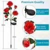 Dekorative Blumen 1PCS Solar Rose Blume Lichter Led-Licht Für Outdoor Pathway Garten Terrasse Yard Gehweg Landschaft Beleuchtung