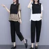 Agasalhos femininos agasalho feminino 2023 terno feminino verão casual solto coreano moda feminina manga curta conjunto de 2 peças