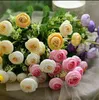 Fiori decorativi 1 bouquet peonia artificiale tea rose camelia fiore di seta finto flores per la decorazione di nozze da giardino fai da te