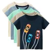 T-shirts Zomer Kinderkleding Leaf Brief Print Kinderkleding Jongens Korte Mouw T-shirt Katoenen Tops Tee Shirts Drop 230605