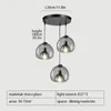 Chandeliers Modern Glass Ceiling Black Gray Art LED Pendant Lights For Living Dining Room Table Kitchen Bedroom Hanging Lamp E27