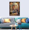 Handmade Canvas Art Rio Di San Polo Venice Floral Artwork Dining Area with Impressionistic Landscape Decor