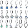 Hoopörhängen 2023 Äkta 925 Sterling Silver Ocean Series Women's Diamond gör smycken för kvinnor som bröllopsfestgåvor