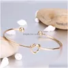 Cuff Fashion Knot Bracelet Sier Color Open Bangles Jewelry Love Proposal Will You Be My Bridesmaid Good Friend Gift Drop Delivery Bra Dhoiq