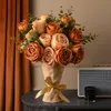 Decorative Flowers Artificial Silk Cloth Rose Bouquet Fake Flower Home Wedding Decoration Party Supplies Po Props Table Ornament