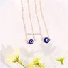 Pendant Necklaces Simple Evil Eye Thin Women Jewelry Necklace Turkish Lucky Fashion Gold Color Choker Chain Round Heart Female Frien Dhmmr