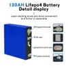 Batteria 120Ah Lifepo4 3.2V Batteria ricaricabile al litio ferro fosfato solare per 12V 24V 48V RV Golf Cart Camper Off Grid