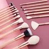 فرش Jessup Brush Makeup Brushes Foundation Eyeshadow Blender Contour Powder 18pcs Peach Puff/ Rose Gold Cosmetics Kit